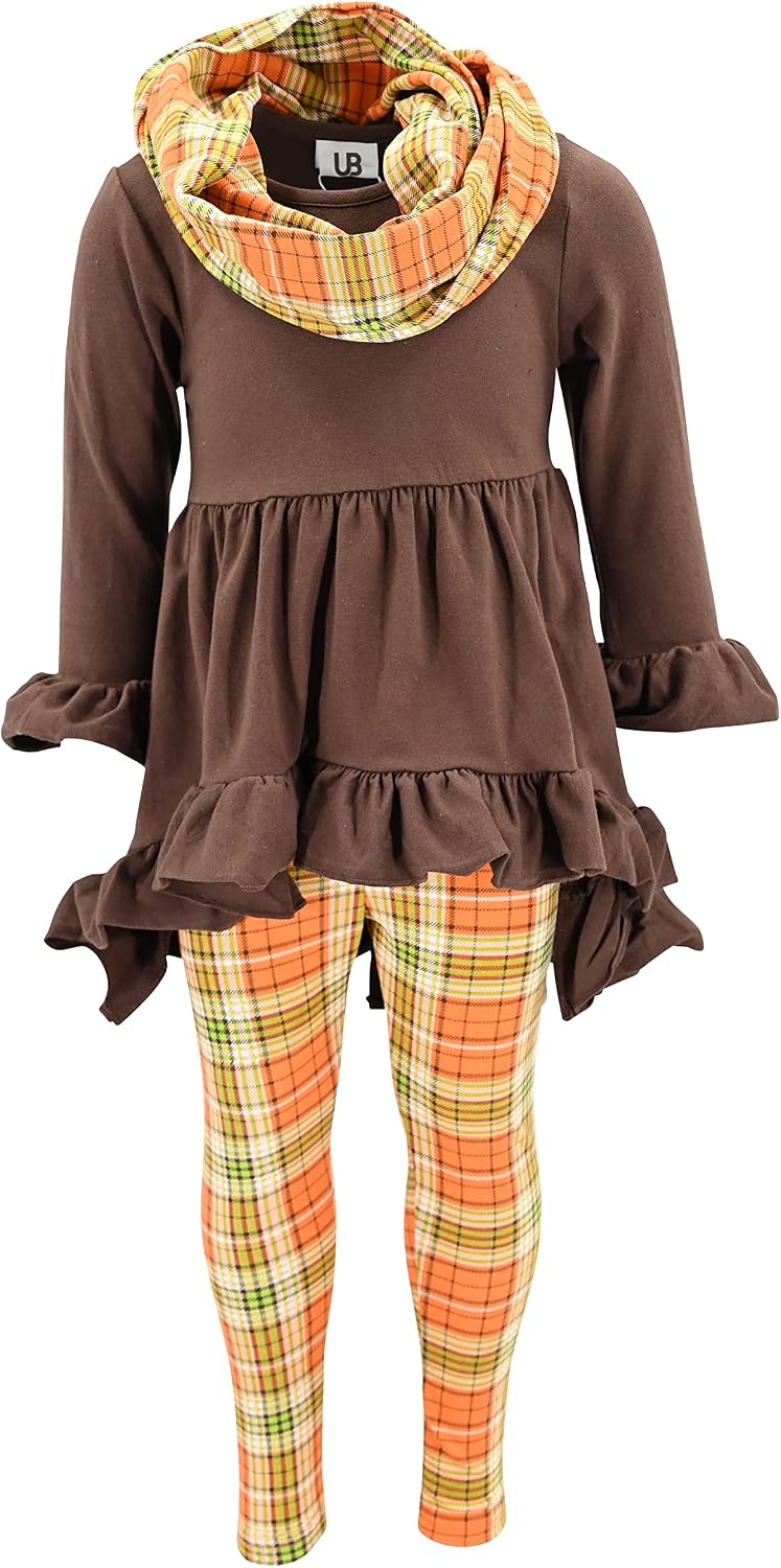 thanksgiving fall plaid girls plaid fall colors 3 piece thanksgi b09zys1sjz