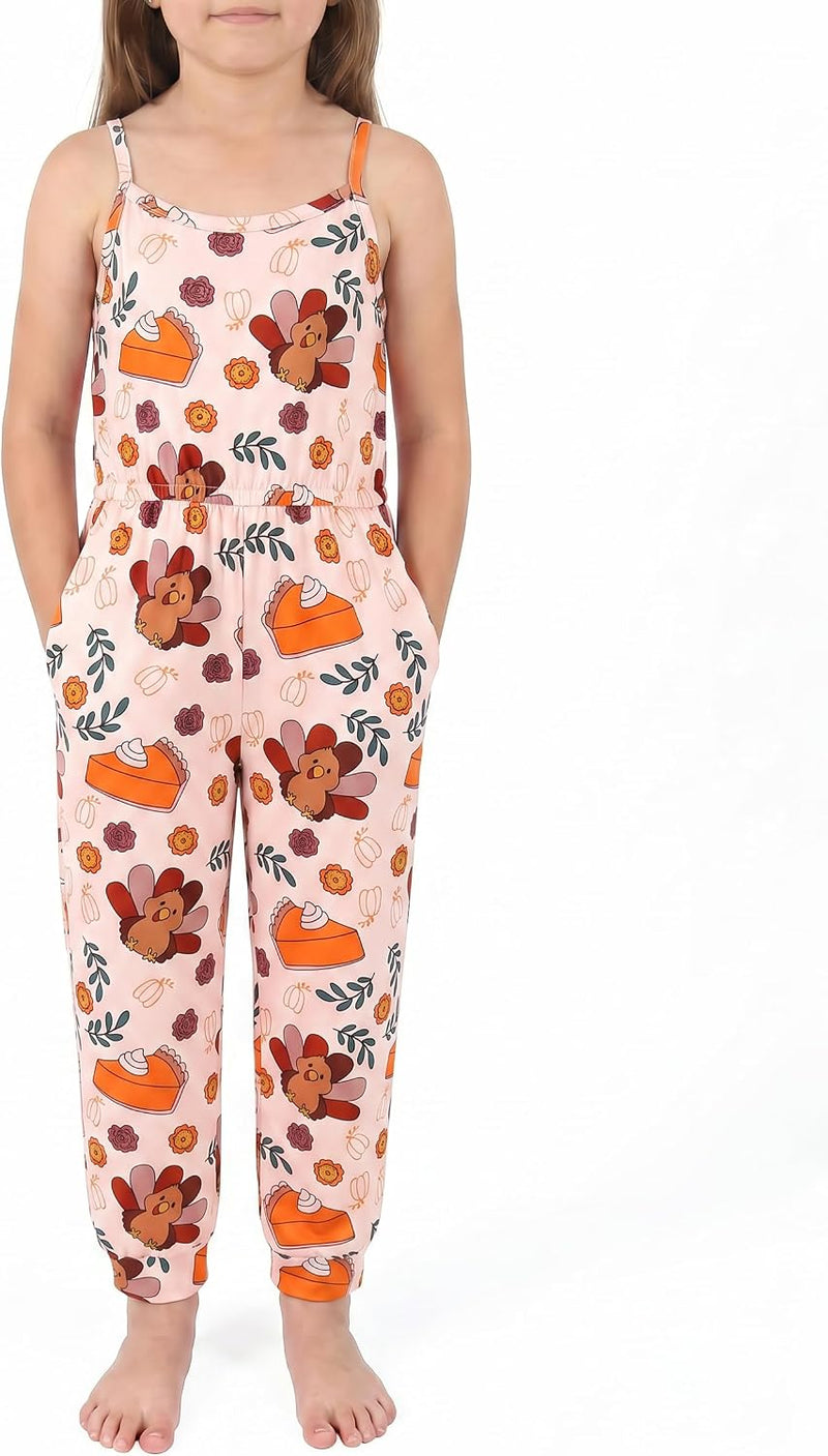 thanksgiving floral turkey girls sleeveless jumpsuit thanksgiving f b0fcm3q8ps