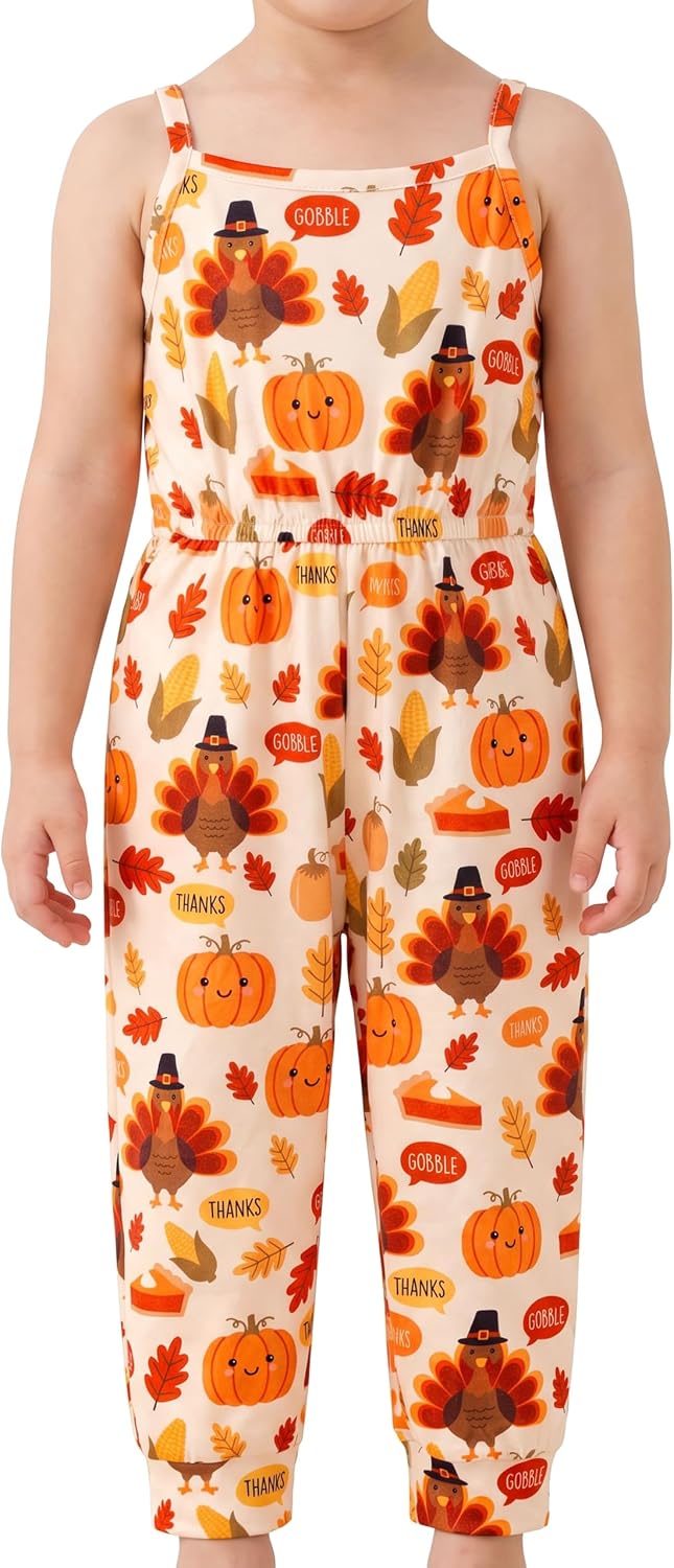 thanksgiving gobble turkey girls thanksgiving jumpsuit sleeveless g b0h4d14hxc