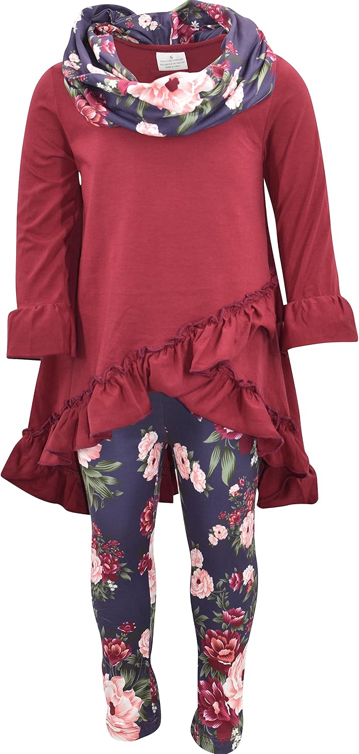 thanksgiving maroone floral girls fall autumn floral 3pc legging set b09919wyj4