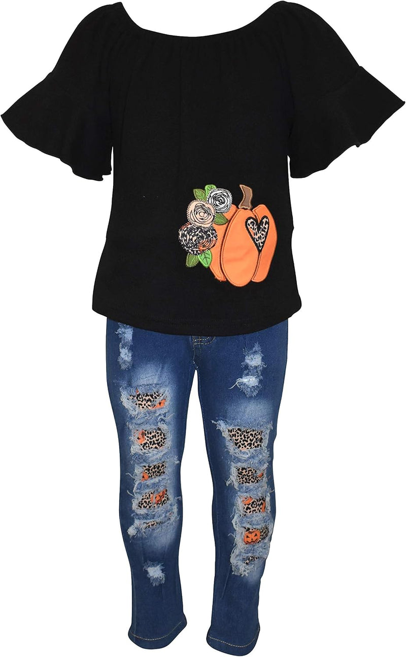 thanksgiving maroone girls ripped denim jeans animal print pu b08bngywdh