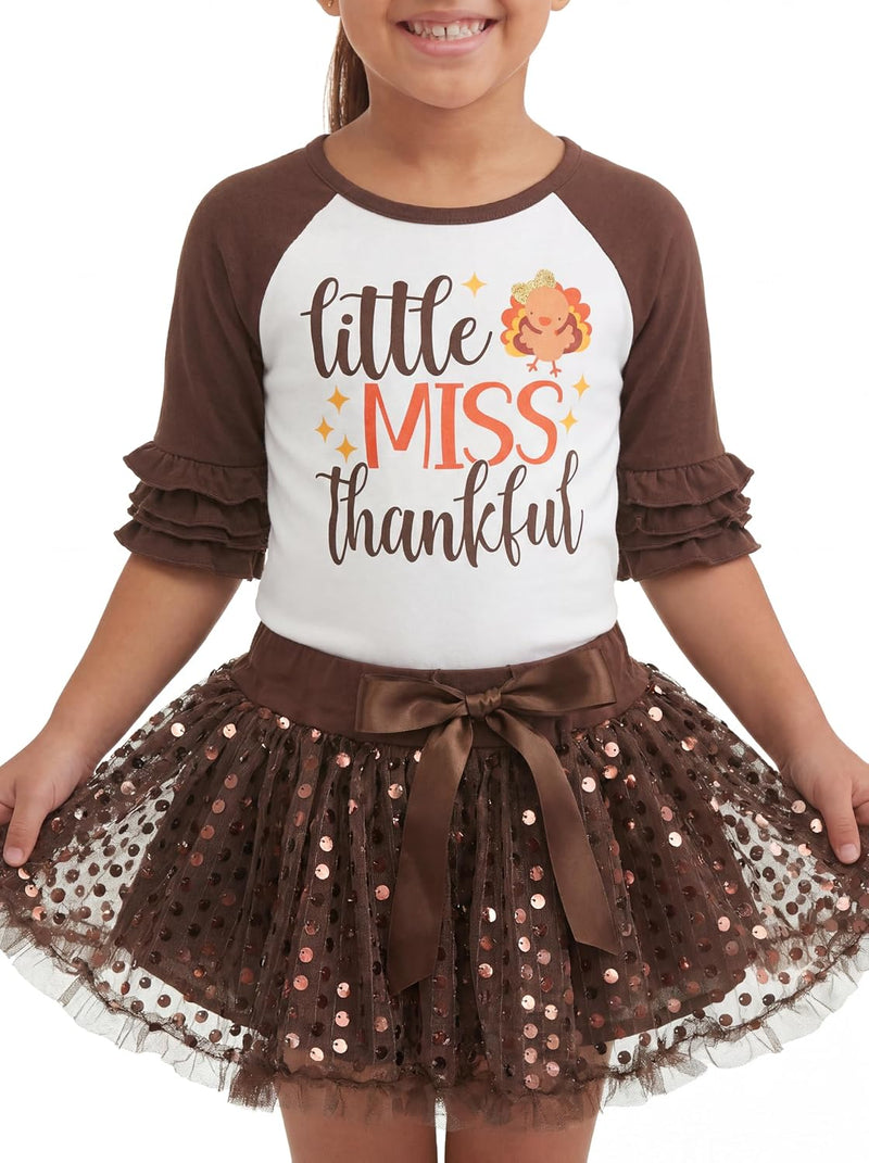 thanksgiving miss thankful girls 2 piece thanksgiving ruffled sleev b0fcm8cw2v