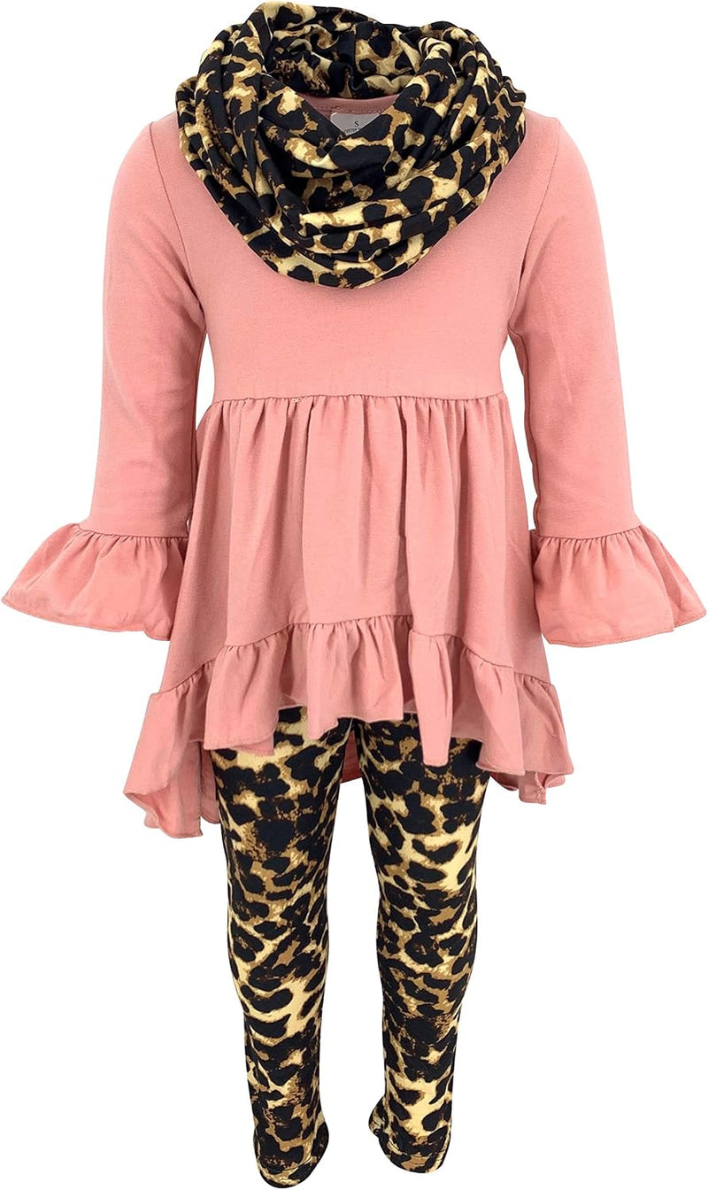 thanksgiving peach leopard 3 piece girls fall winter clothes set ki b07w1z3fd7