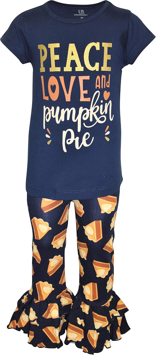 thanksgiving pie 2 piece girls double ruffle leggings and b08glbwv3g