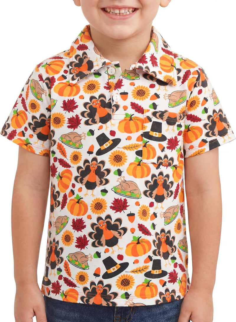 thanksgiving pilgrim print boys thanksgiving pilgrim turkey polo sh b09fjf56k7