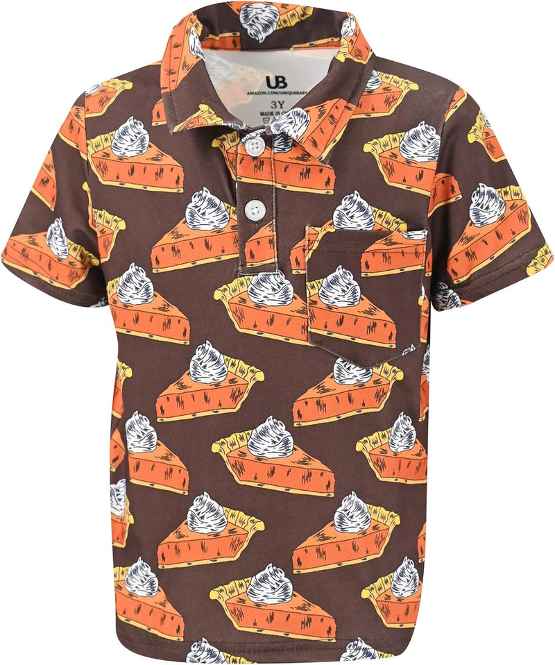thanksgiving pumpkin pie brown boys pumpkin pie thanksgiving polo shirt b0dc6qnnqr