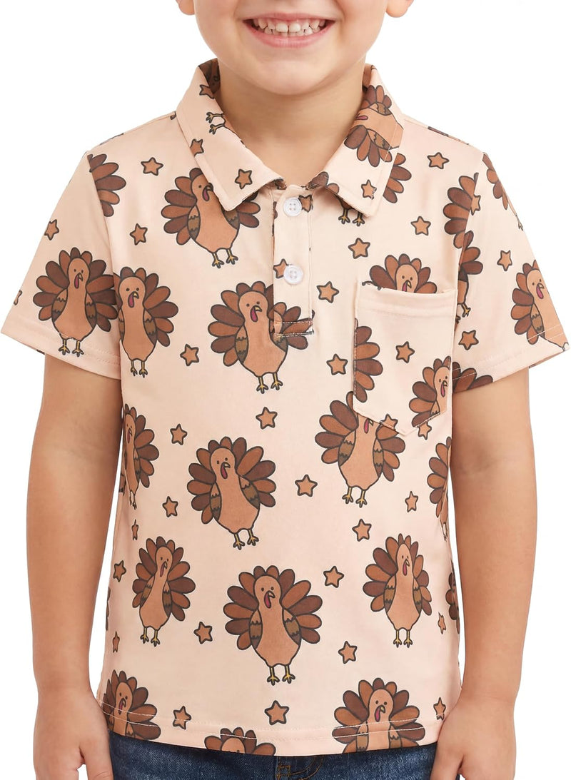 thanksgiving star turkey boys fall turkey thanksgiving polo shirt b0fcjmzgft