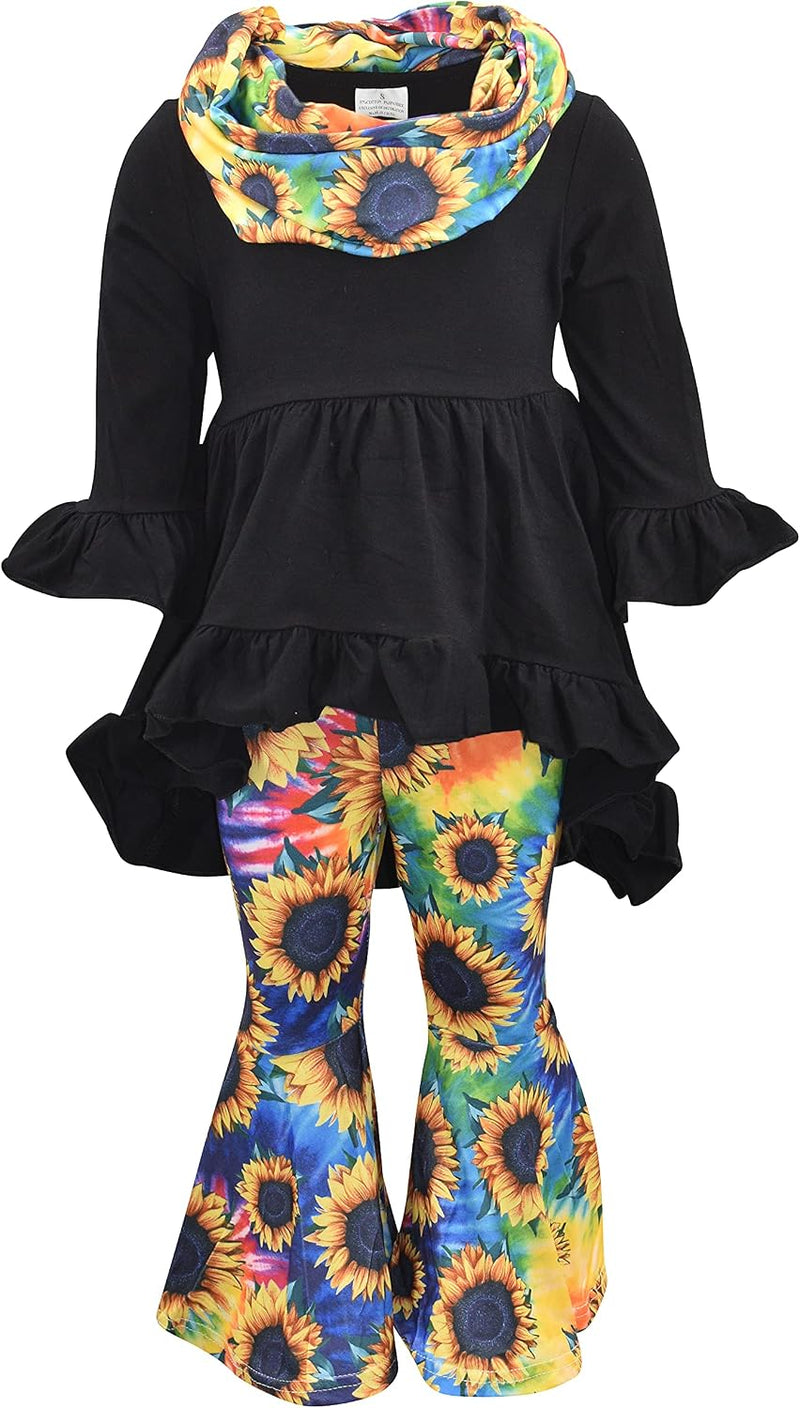 thanksgiving sunflower girls fall neon sunflower 3pc legging se b0991b8s62