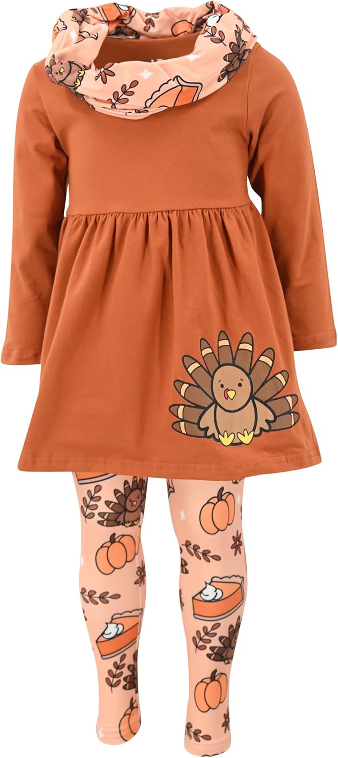 thanksgiving turkey pie leaves girls 3 piece legging set thanksgiving o b0dcbyqz2n