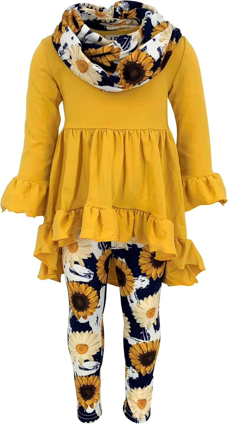 thanksgiving yellow 3 piece girls fall winter clothes set ki b07vvrzbrh