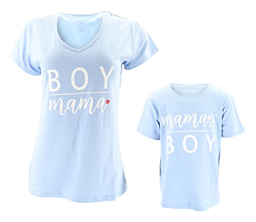 Unique Baby Mamas Boy Mothers Day Matching Mommy and Me Light Blue - Unique Baby Shop - Mothers Day