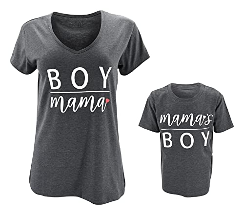 Unique Baby Womens Boy Mama Mothers Day Matching Mommy and Me Tshirt - Unique Baby Shop - Mothers Day