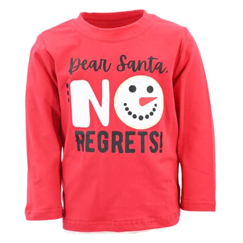 Boys Dear Santa No Regrets Long Sleeve Kids Christmas Shirt Clothes - Unique Baby Shop - Christmas