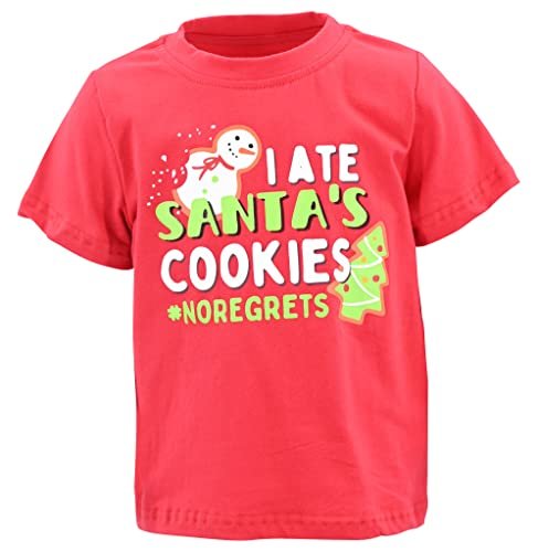 Boys I Ate Santas Cookies No Regrets Kids Christmas Shirt Clothes - Unique Baby Shop - Christmas