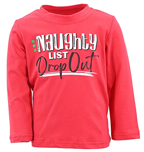 Boys Naughty List Drop Out Kids Christmas Long Sleeve Shirt Clothes - Unique Baby Shop - Christmas