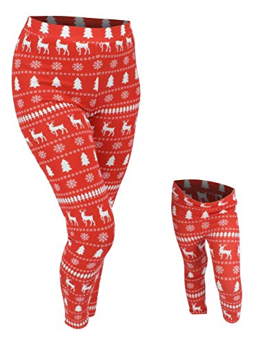 UB Girls Mommy and Me Christmas Winter Print Mother Daughter Matching Leggings - Unique Baby Shop - Christmas