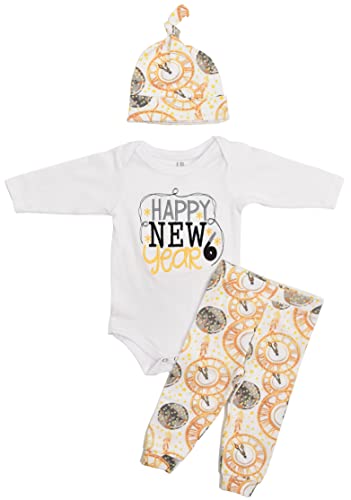 Unique Baby Boys 3 Piece Happy New Year Embroidery Layette Set - Unique Baby Shop - New Years