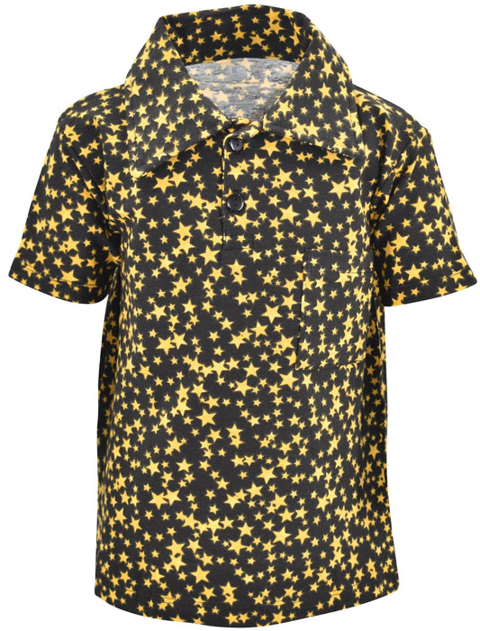 Unique Baby Boys Gold Star New Years Party Polo T-Shirt - Unique Baby Shop - New Years