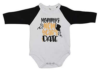 Unique Baby Boys Mommys New Years Date Raglan Romper Outfit - Unique Baby Shop - New Years