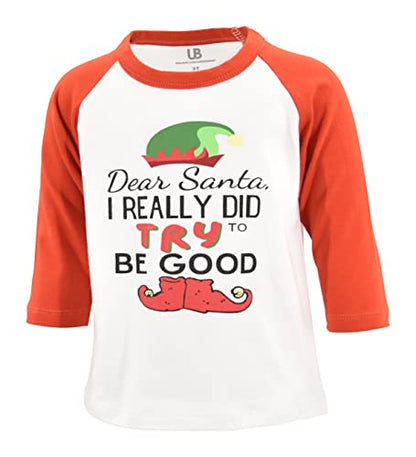 Unique Baby Boys Santa I Tried to Be Good Funny Christmas T-Shirt - Unique Baby Shop - Christmas