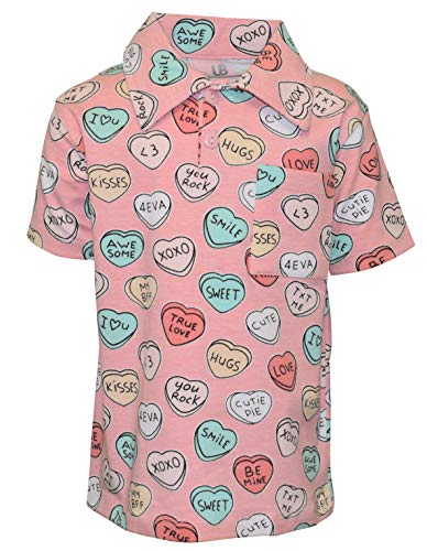 Unique Baby Boys Valentines Day Candy Hearts Polo Shirt - Unique Baby Shop - Valentine