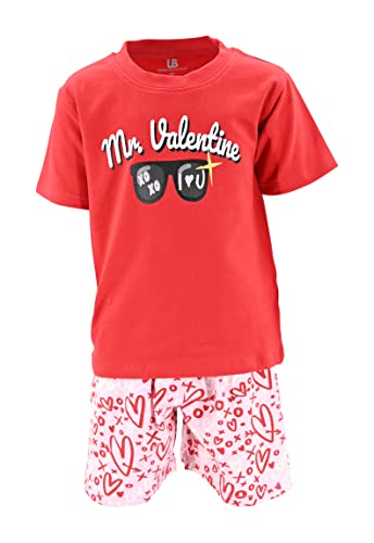 Unique Baby Boys Valentine's Day Tic Tac Toe T-Shirt with XO Shorts - Unique Baby Shop - Valentine