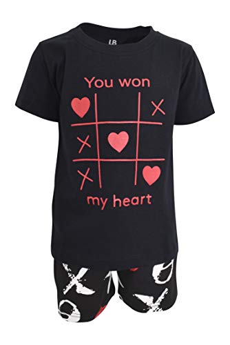 Unique Baby Boys Valentine's Day Tic Tac Toe T-Shirt with XO Shorts - Unique Baby Shop - Valentine