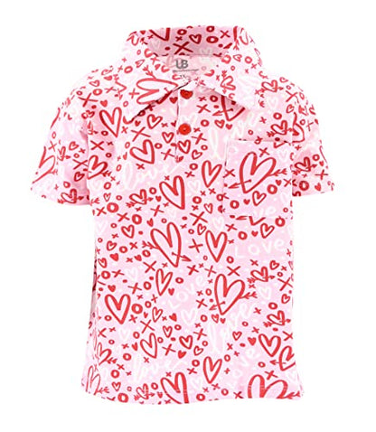 Unique Baby Boys Valentines Day XO Love Polo Shirt - Unique Baby Shop - Valentine
