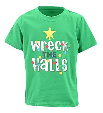 Unique Baby Boys Wreck The Halls Short Sleeve Kids Christmas Shirt Clothes - Unique Baby Shop - Christmas