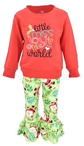 Unique Baby Girls 2 Piece Little Miss Joy Christmas Ruffle Outfit - Unique Baby Shop - Christmas