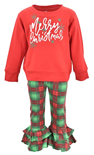 Unique Baby Girls 2 Piece Merry Christmas Sweater Ruffle Outfit - Unique Baby Shop - Christmas