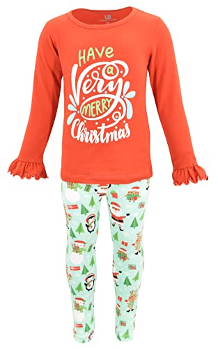 Unique Baby Girls 2 Piece Very Merry Christmas Legging Set Outfit - Unique Baby Shop - Christmas