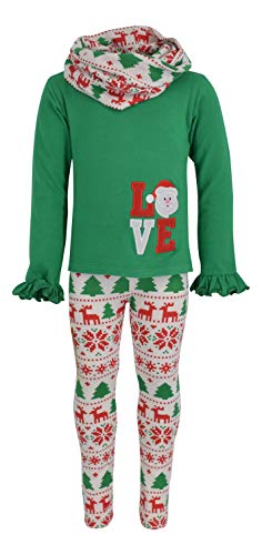 Unique Baby Girls 3 Piece Christmas Santa Love Embroidery Outfit - Unique Baby Shop - Christmas