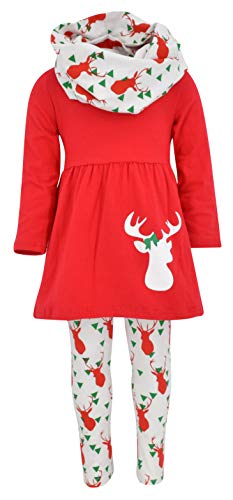 Unique Baby Girls 3 Piece Christmas Winter Gold Reindeer Outfit - Unique Baby Shop - Christmas