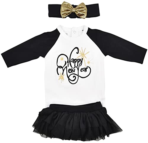 Unique Baby Girls 3pc Happy New Year Embroidery Tutu Layette Set - Unique Baby Shop - New Years