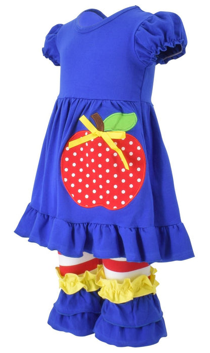 Unique Baby Girls Back to School Apple Tank Boutique Outfit - Unique Baby Shop -