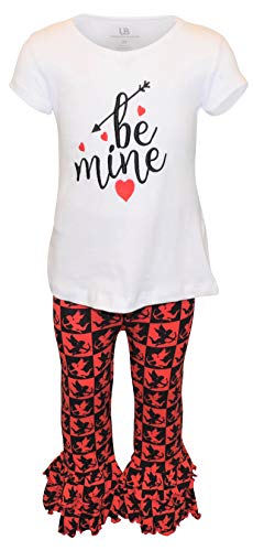 Unique Baby Girls Be Mine Ruffle Pant Set Valentines Day Outfit - Unique Baby Shop - Valentine