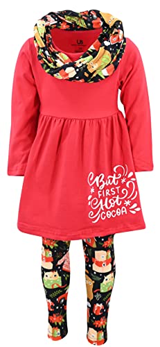 Unique Baby Girls But First Hot Cocoa Scarf Legging Set Christmas Outfit Clothes - Unique Baby Shop - Christmas