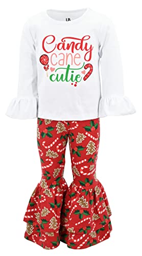 Unique Baby Girls Candy Cane Cutie Flare Pants Christmas Outfit Clothes - Unique Baby Shop - Christmas