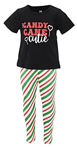 Unique Baby Girls Candy Cane Cutie Shirt and Leggings Christmas Outfit Clothes - Unique Baby Shop - Christmas
