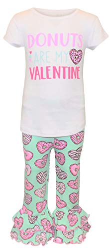 Unique Baby Girls Donuts are My Valentines Day Ruffle Pants Outfit - Unique Baby Shop - Valentine