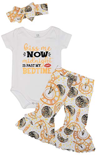 Unique Baby Girls Kiss Me Now New Years Romper Outfit Set - Unique Baby Shop - New Years
