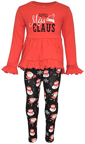 Unique Baby Girls Little Miss Claus Christmas Tunic Pant Set - Unique Baby Shop - Christmas
