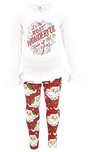 Unique Baby Girls Most Wonderful Time Christmas Legging Set Outfit - Unique Baby Shop - Christmas