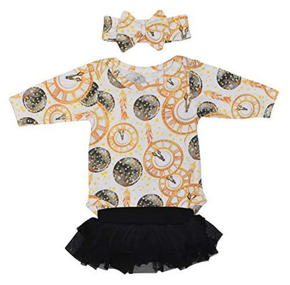 Unique Baby Girls New Years Tutu Skirt Set Onesie Outfit - Unique Baby Shop - New Years