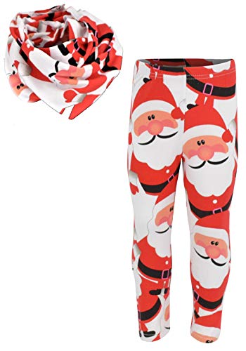 Unique Baby Girls Red Santa 2pc Legging and Scarf Set - Unique Baby Shop - Christmas