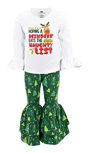 Unique Baby Girls Reindeer Eats The Naughty List Christmas Outfit Clothes - Unique Baby Shop - Christmas