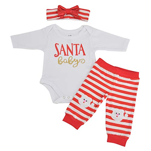 Unique Baby Girls Santa Baby Christmas Layette Set with Headband - Unique Baby Shop - Christmas