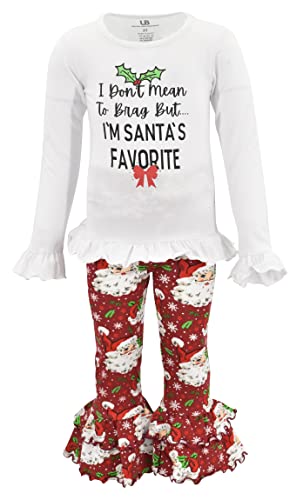Unique Baby Girls Santas Favorite Christmas Outfit Ruffle Set - Unique Baby Shop - Christmas
