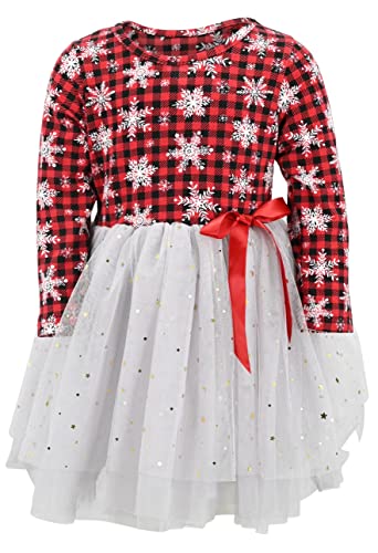 Unique Baby Girls Snowflake Plaid Christmas Tutu Dress Outfit Clothes - Unique Baby Shop - Christmas